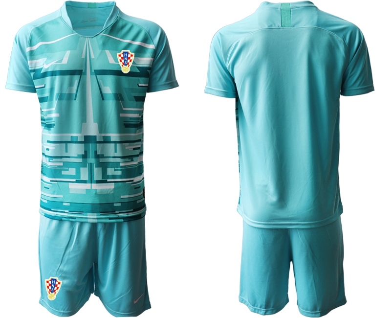 Men 2021 European Cup Croatia blue goalkeeper Soccer Jerseys->croatia jersey->Soccer Country Jersey